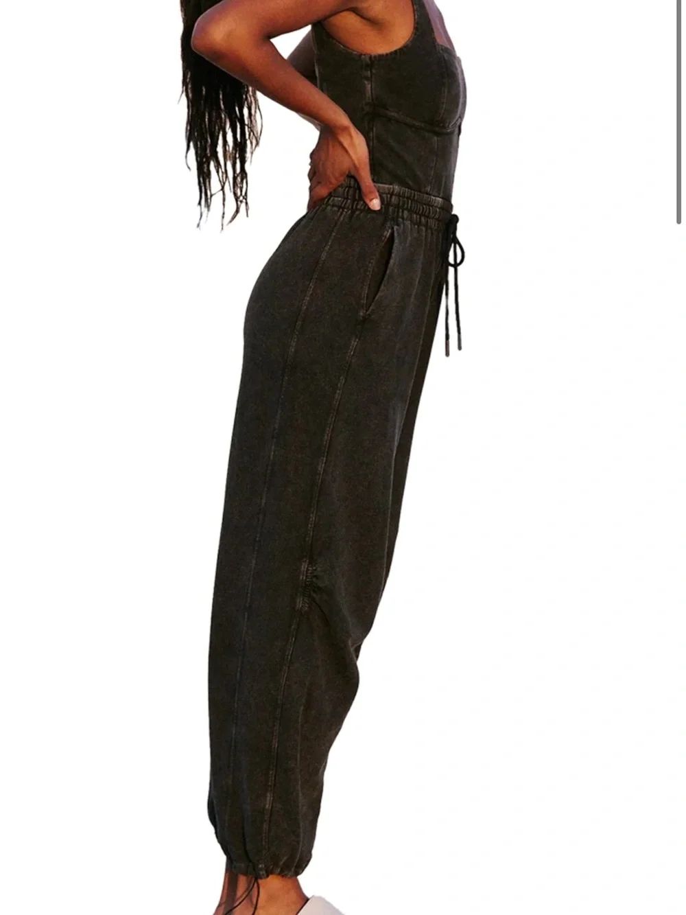 Free People Inbound Onesie Washed Black BNWOT